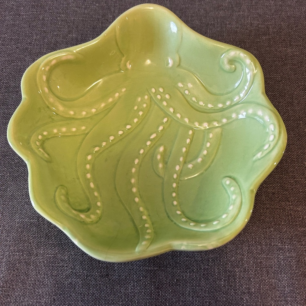 Green Ceramic Octopus Dish